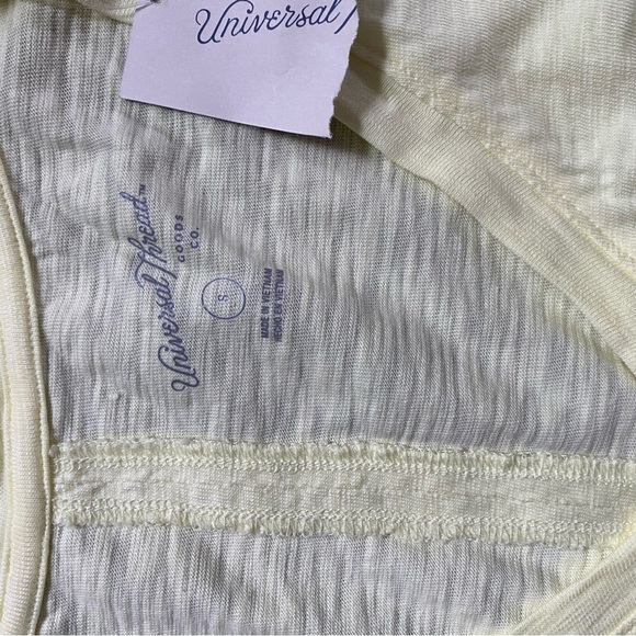 Butter Yellow V-Neck Cotton Short Sleeve Midi Dress with Front Slit Size Small - Picture 5 of 6